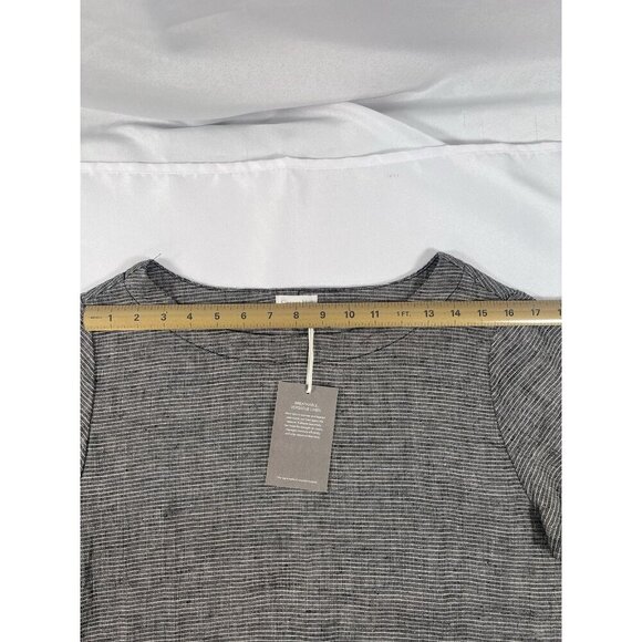 Garnet Hill Womens Dress Black Cream Size 10 A-Line 100% Linen NWT - Picture 6 of 8